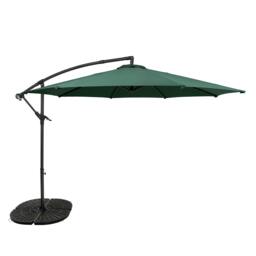 Rackhams Cantilever Parasol 3m With Full Fan Base – Green - thumbnail 1