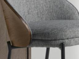 Rackhams Grey and Walnut Fabric Stool 4127 - thumbnail 5