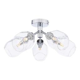 Rackhams Leonie 5-Light Polished Chrome Semi-Flush Ceiling Light - thumbnail 2