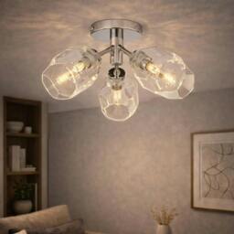 Rackhams Leonie 5-Light Polished Chrome Semi-Flush Ceiling Light - thumbnail 1