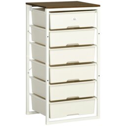 Rackhams Chest of Drawers, 6 Drawer Unit Storage Chest Bedroom Living Room White - White - 6 - thumbnail 2