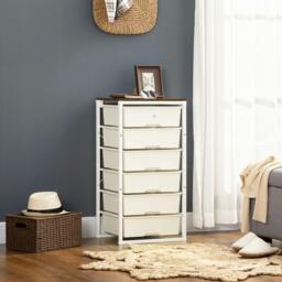 Rackhams Chest of Drawers, 6 Drawer Unit Storage Chest Bedroom Living Room White - thumbnail 1
