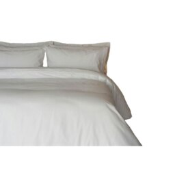 Rackhams Egyptian Cotton Plain Duvet Cover - White - Double - White - 100% Egyptian Cotton - thumbnail 3