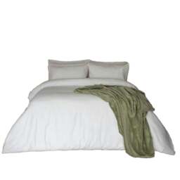 Rackhams Egyptian Cotton Plain Duvet Cover - White - Double - White - 100% Egyptian Cotton - thumbnail 1