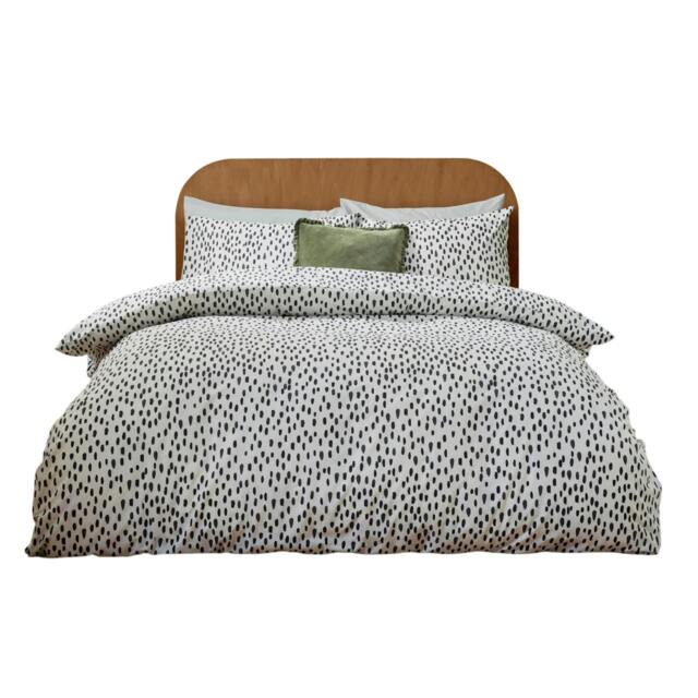 Rackhams Reversible Dotted Duvet Cover Set - Multicoloured - King - Multicoloured - 52% Polyester/48% Cotton - image 1