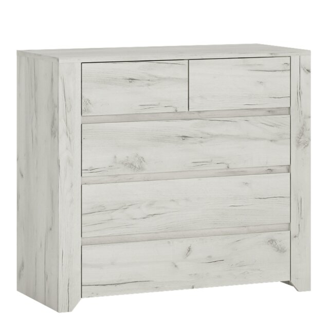 Rackhams Angel 2+3 Chest of Drawers in White Craft Oak - White Oak - Matt - Melamine - image 1