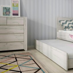 Rackhams Angel 2+3 Chest of Drawers in White Craft Oak - White Oak - Matt - Melamine - thumbnail 5