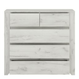 Rackhams Angel 2+3 Chest of Drawers in White Craft Oak - White Oak - Matt - Melamine - thumbnail 3