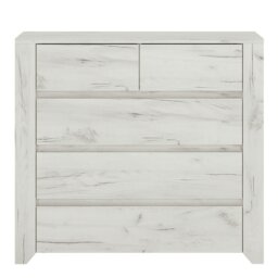 Rackhams Angel 2+3 Chest of Drawers in White Craft Oak - White Oak - Matt - Melamine - thumbnail 2