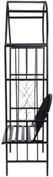 Rackhams Metal Black Rose Arch Trellis Climbing Plant With Bench Pergola Arbour - Black - thumbnail 3