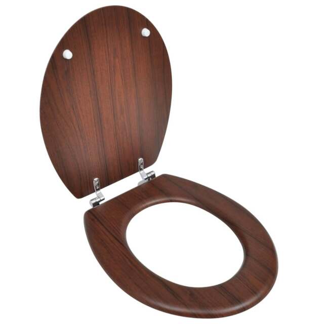 Rackhams WC Toilet Seat MDF Lid Simple Design Brown