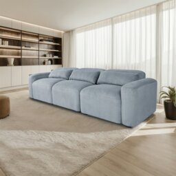 Rackhams Comfy Corduroy Couch with Spring Cushion, Solid Wood Legs, Pillows for Living Room Bedroom - 187CM - Loveseat Sofa - thumbnail 3