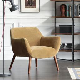 Rackhams INS92 Armchair, Velvet - Yellow - thumbnail 3