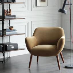 Rackhams INS92 Armchair, Velvet - Yellow - thumbnail 4
