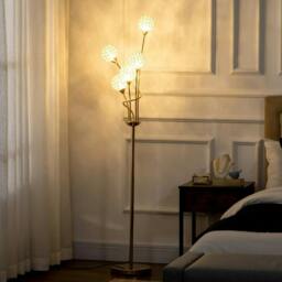 Rackhams Crystal Floor Lamps for Living Room Bedroom with 5 Light, Modern Upright Standing Lamp, 34x25x156cm, Gold Tone - thumbnail 2