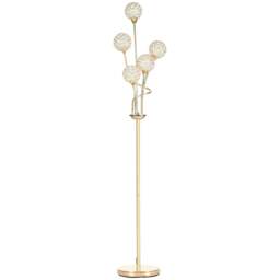Rackhams Crystal Floor Lamps for Living Room Bedroom with 5 Light, Modern Upright Standing Lamp, 34x25x156cm, Gold Tone - thumbnail 1