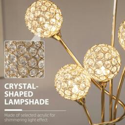 Rackhams Crystal Floor Lamps for Living Room Bedroom with 5 Light, Modern Upright Standing Lamp, 34x25x156cm, Gold Tone - thumbnail 4