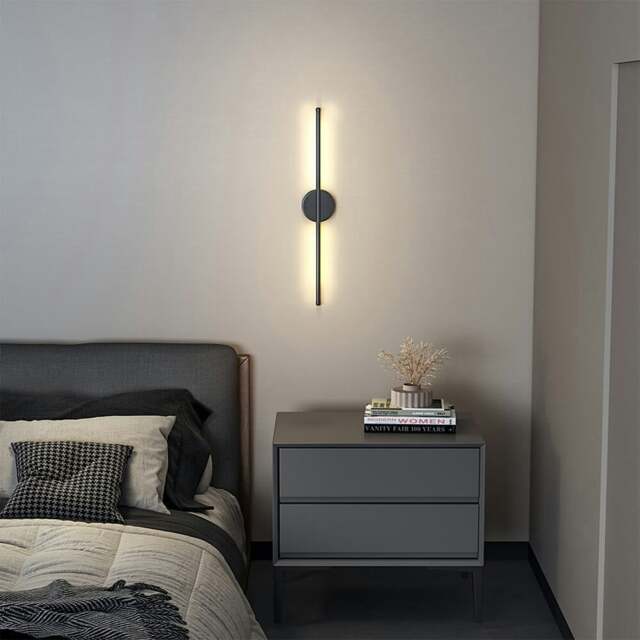 Rackhams 10W Black LED Wall Sconce Linear Wall Light Fixture - Warm - image 1