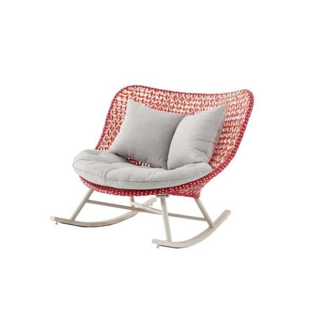 Rackhams Temescal Rattan Garden Rocking Chair, Indoor/ Outdoor Furniture - Red - image 1