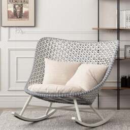 Rackhams Temescal Rattan Garden Rocking Chair, Indoor/ Outdoor Furniture - Red - thumbnail 3