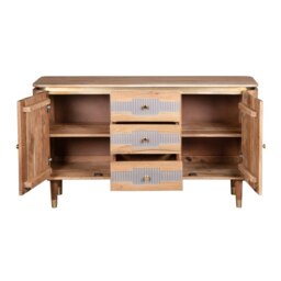 Rackhams Alaina Acacia Wood 2 Doors 3 Drawers Sideboard - Lacquered - Wood - 1 - thumbnail 5