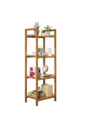 Rackhams 4 Tier Wood Audriel Bookcase - Brown - thumbnail 3