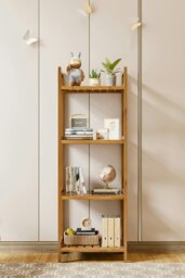 Rackhams 4 Tier Wood Audriel Bookcase - Brown - thumbnail 6