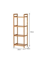 Rackhams 4 Tier Wood Audriel Bookcase - Brown - thumbnail 4