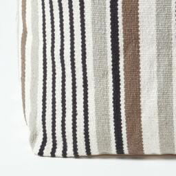 Rackhams Grey, Black and White Stripe Bean Filled Pouffe - 40 x 40 x 40 cm - thumbnail 4