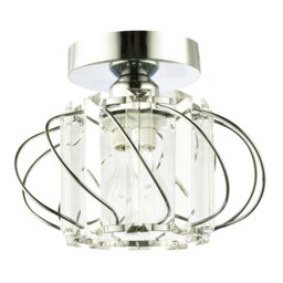 Rackhams Modern Polished Chrome Ceiling Light Fitting with Clear Crystal Glass - thumbnail 1