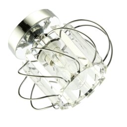 Rackhams Modern Polished Chrome Ceiling Light Fitting with Clear Crystal Glass - thumbnail 5