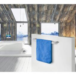 "Rackhams Polished Chrome Towel Rail 40cm/15.7"" Wall Mounted with Concealed Screws Bathroom Towel Holder" - thumbnail 2