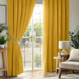 Rackhams Chenille Blackout Pencil Pleat Top Curtains - 168cm width x 137cm drop - thumbnail 1