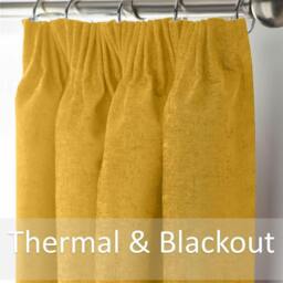 Rackhams Chenille Blackout Pencil Pleat Top Curtains - 168cm width x 137cm drop - thumbnail 3