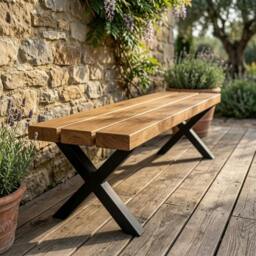 Rackhams Classic Outdoor Bench - 240cm - Tulipwood - Narrow - 80cm - thumbnail 2