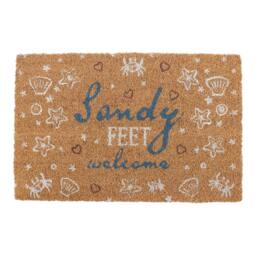 Rackhams Coastal Sandy Feet Welcome Natural Coir Doormat - thumbnail 2