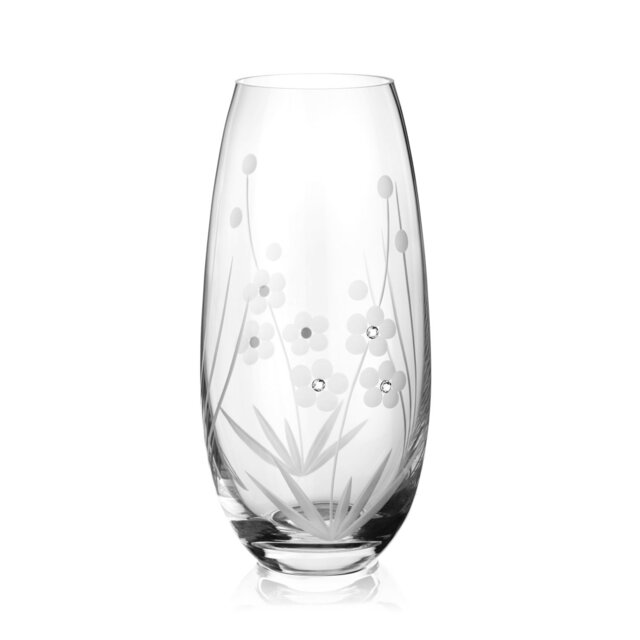 Rackhams Marigold Barrel Vase Adorned with Crystals by Swarovski® - 25cm