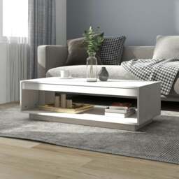 Rackhams Coffee Table White 110x50x33.5 cm Solid Pinewood