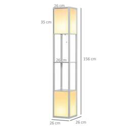 Rackhams Modern Shelf Floor Lamp with Dual Ambient Light, Standing Lamp Living Room, Bedroom, 156cm, Grey - thumbnail 3