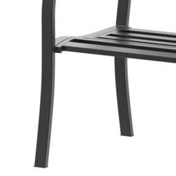 Rackhams Garden Bench Furniture Patio Park 2 Person Chair Seat Steel Black 120cm Outdoor - thumbnail 5