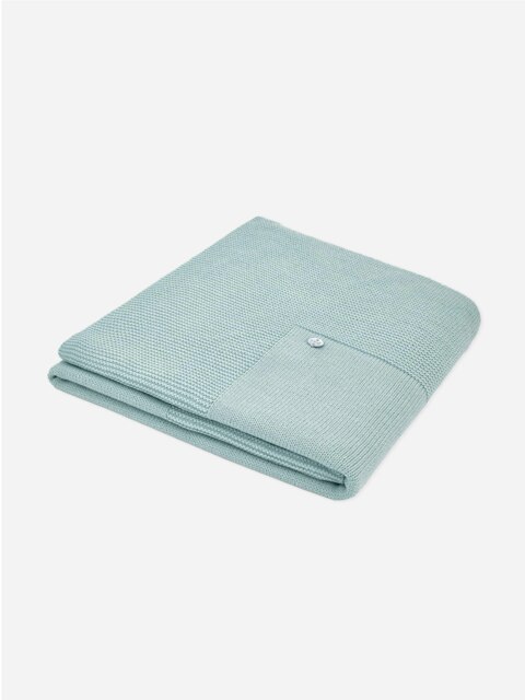 Rackhams Baby Girls Wool Knit Blanket in Green - Green - One size - image 1