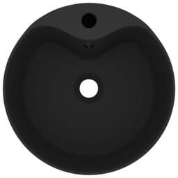 Rackhams Luxury Wash Basin with Overflow Matt Black 36x13 cm Ceramic - thumbnail 3