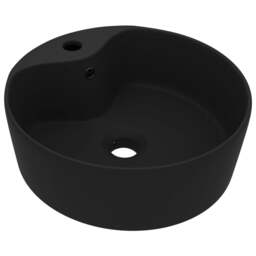 Rackhams Luxury Wash Basin with Overflow Matt Black 36x13 cm Ceramic - thumbnail 2