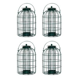Rackhams Pack of 4 Wild Bird Hanging Nut Feeder with Squirrel Guard