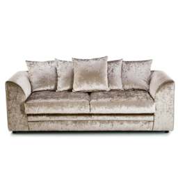 Rackhams Crystal Crushed Velvet 3 Seater Sofa Scatter Back - Silver - thumbnail 2