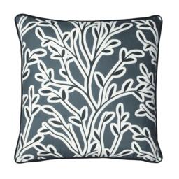 Rackhams Annika Floral Cushion Cover - Slate Blue - One Size - Slate Blue - 100% Polyester - thumbnail 1