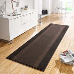 Rackhams Designer Velours Brown Runner “Band” – Classic Elegance - 80X300 cm - thumbnail 5