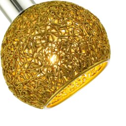 Rackhams Retro Industrial Style Round Twisted Wire Mesh Metal Lamp Shade in Shiny Gold - thumbnail 3