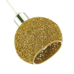 Rackhams Retro Industrial Style Round Twisted Wire Mesh Metal Lamp Shade in Shiny Gold - thumbnail 4