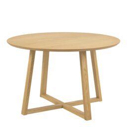 Rackhams Malika Round Dining Table in Oak - Brown - No - Brown